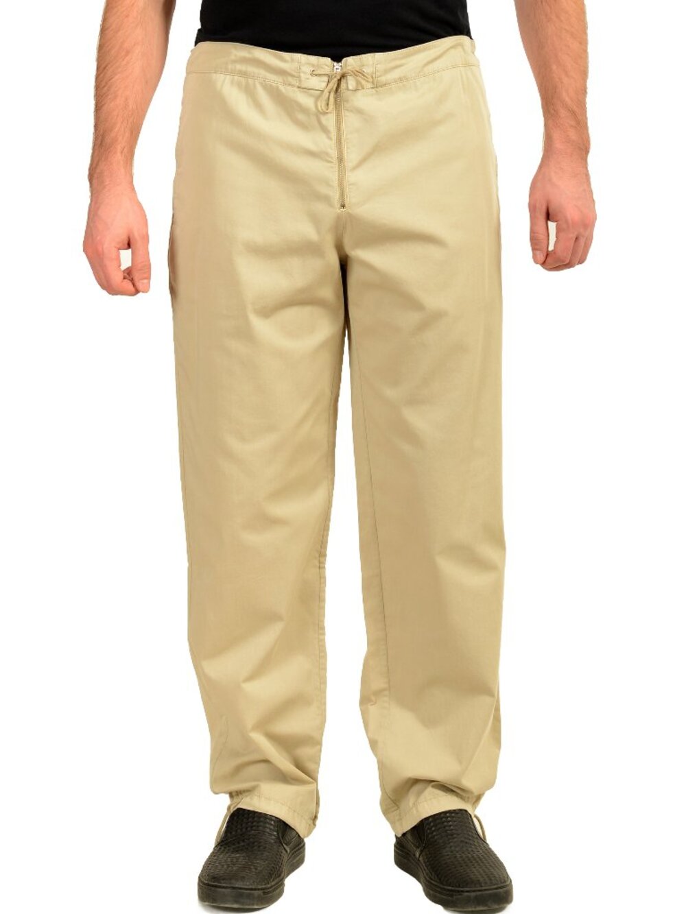 Malo Men's Beige Flat Front Casual Pants US 36 IT 52